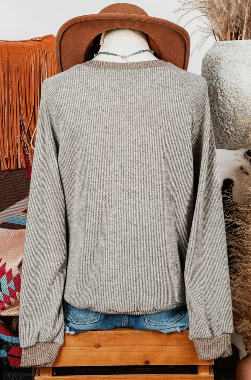 Contrast Ribbed Sweater