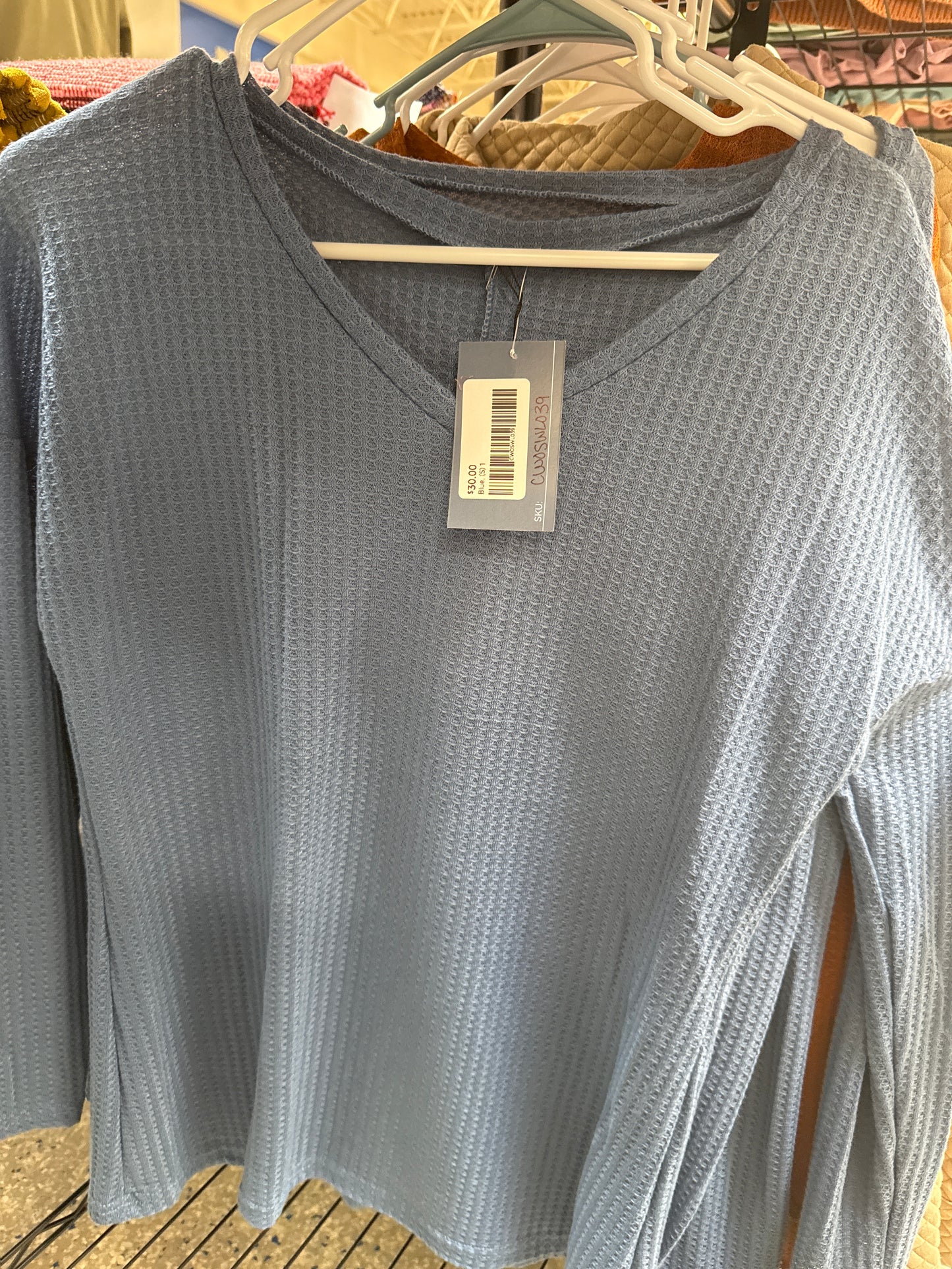 V-neck Waffle Sweater- multi color options