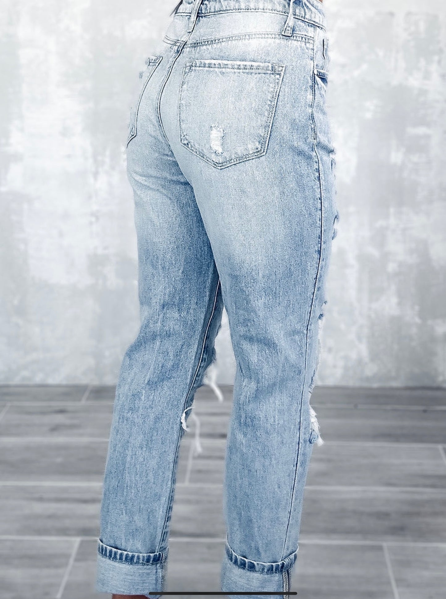 Distressed High Waist Jean- multi color options