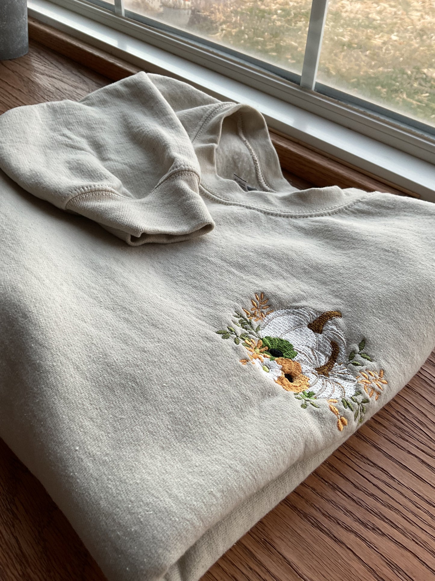 Pumpkin Embroidered Sweater