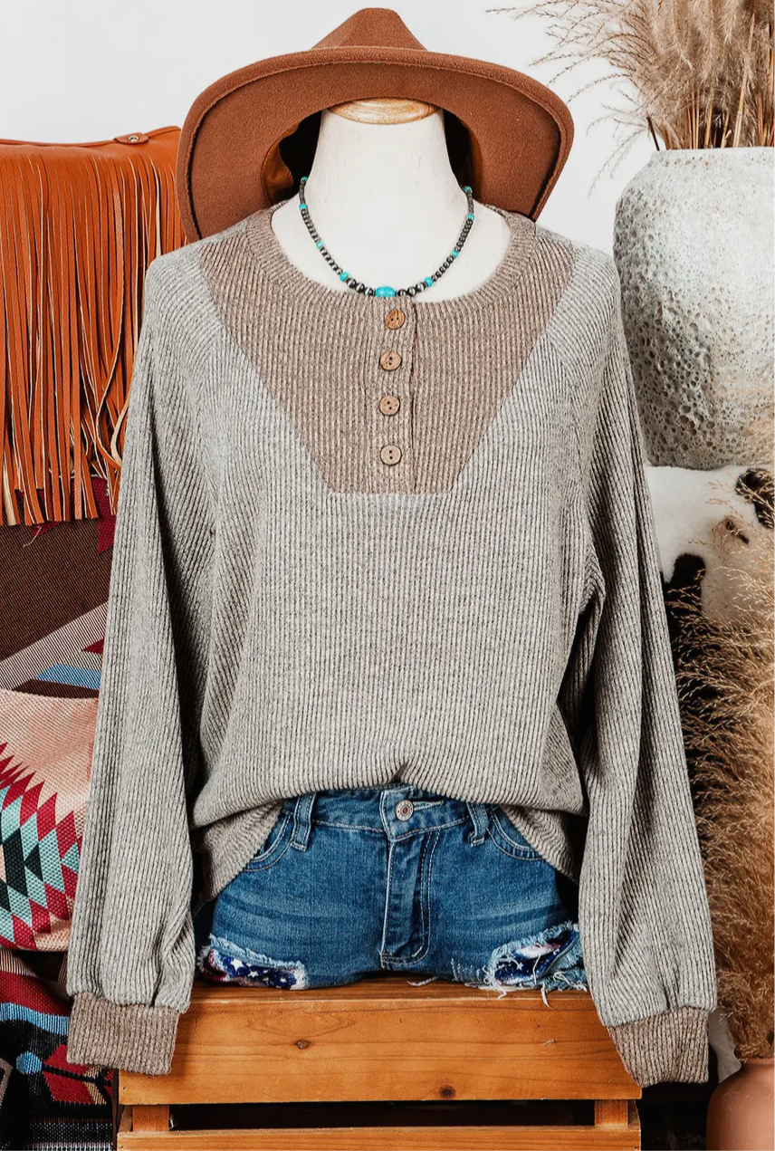 Contrast Ribbed Sweater