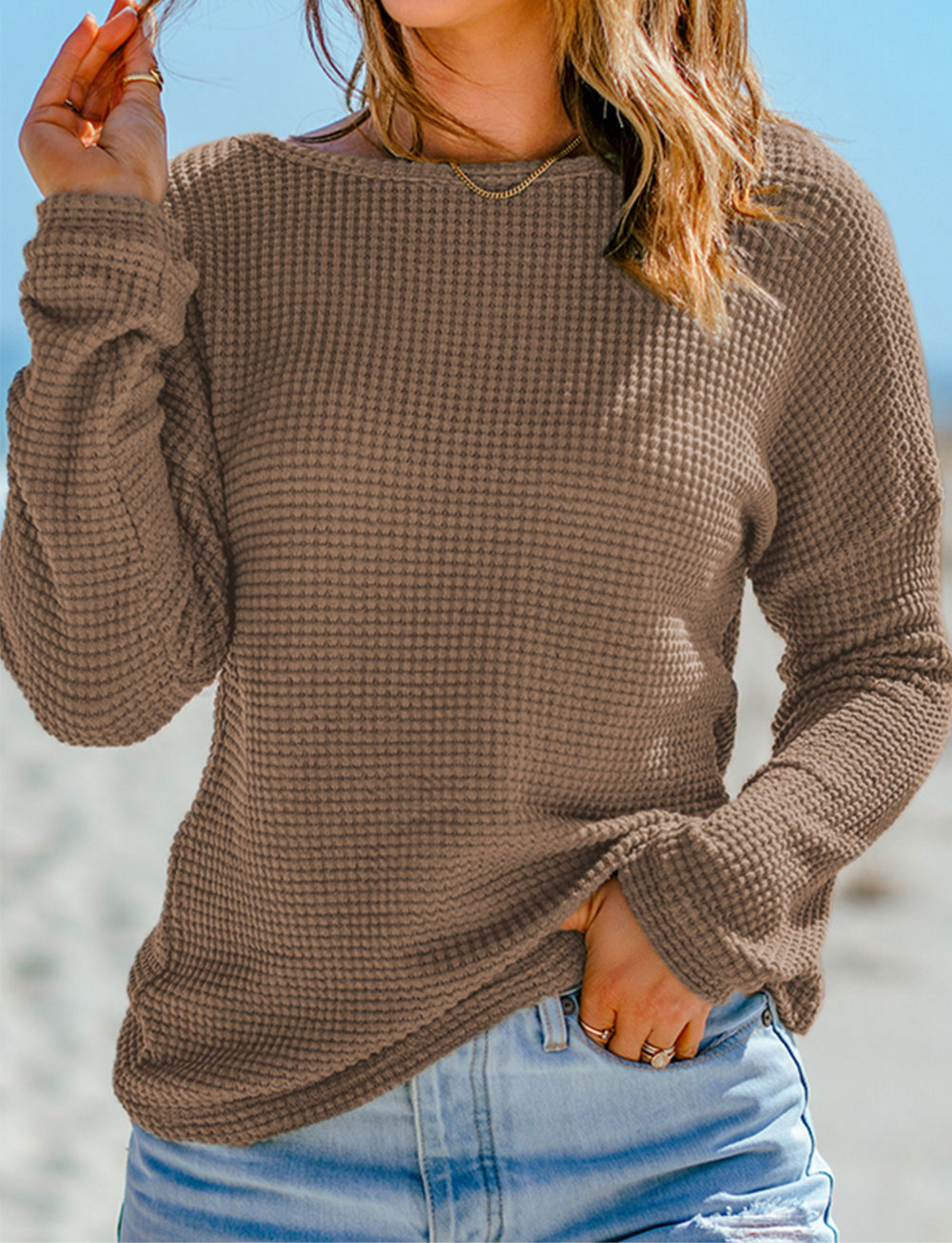 Waffle Knit Sweater- multi color options