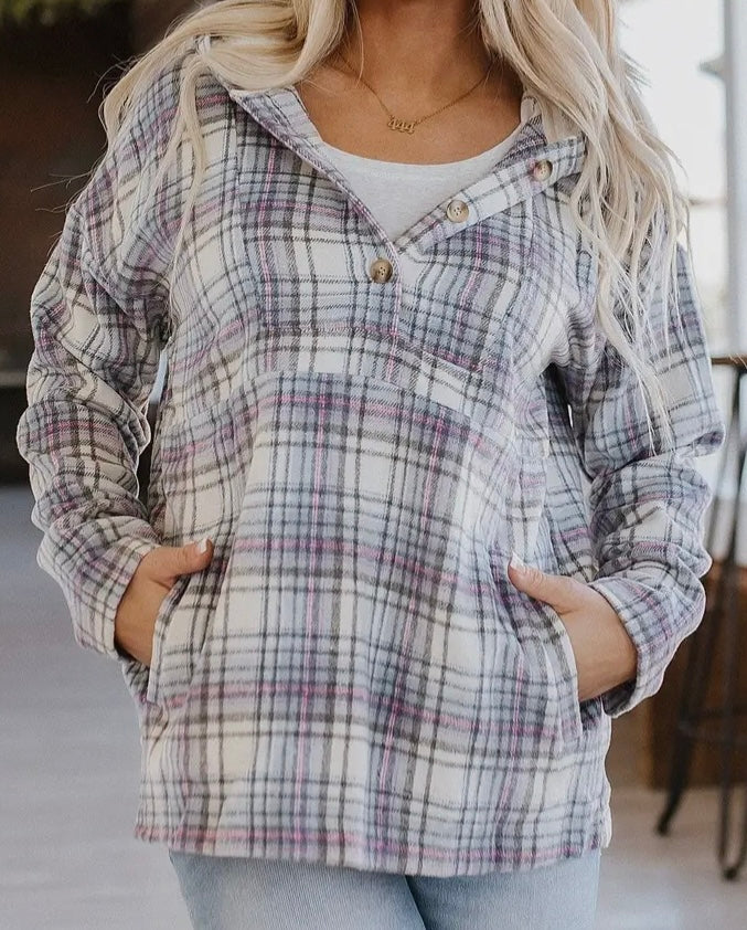 Lorelai Plaid Pullover Hoodie